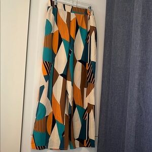 SHEIN Geometric Print Wide-Leg Pants